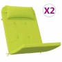 Cojín de silla 2 pcs Verde brillante 58 x 77 x 4.5 cm