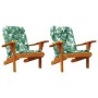 Cojín de silla Floral 2 pcs Verde 58 x 77 x 4.5 cm Tela Oxford