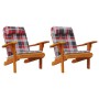 Cojín de silla 2 pcs Estampado cuadros rojos 58 x 77 x 4.5 cm