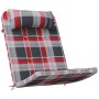 Cojín de silla 2 pcs Estampado cuadros rojos 58 x 77 x 4.5 cm