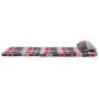 Cojín de silla 2 pcs Estampado cuadros rojos 58 x 77 x 4.5 cm