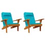Cojín de silla 2 pcs Tuquesa 58 x 77 x 4.5 cm Tela Oxford