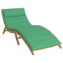 Cojín de tumbona de tela Oxford verde 180x60x4 cm