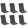Cojines de silla respaldo alto 6 uds tela Oxford gris antracita
