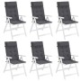 Cojines de silla respaldo alto 6 uds tela Oxford gris antracita