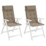 Cojines de silla con respaldo alto 2 uds tela Oxford gris taupe