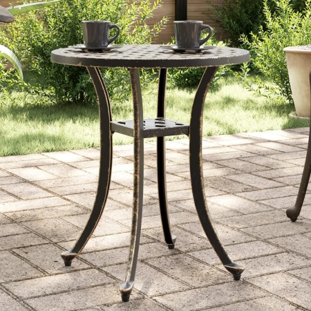 Mesa de jardín aluminio fundido bronce Ø48x53 cm en Mesas de jardín | Comprar online en Foro24