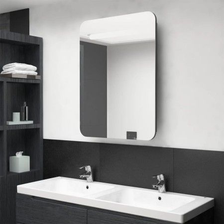 Armario de baño con espejo gris antracita 60x11x80 cm de vidaXL, Tocadores de baño - Ref: Foro24-326510, Precio: 134,49 €