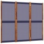 Biombo divisor de 3 paneles azul oscuro 210x180 cm