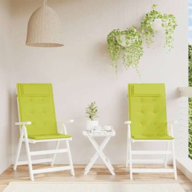 Cojines de silla respaldo alto 2 uds tela Oxford verde brillo