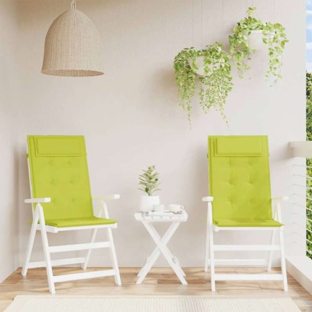 Cojines de silla respaldo alto 2 uds tela Oxford verde brillo