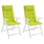 Cojines de silla respaldo alto 2 uds tela Oxford verde brillo