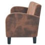 Three-seater brown faux suede sofa by vidaXL, Sofas - Ref: Foro24-245586, Price: 418,93 €, Discount: %
