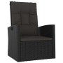 Set de muebles de jardín 3 pzas y cojines ratán sintético negro