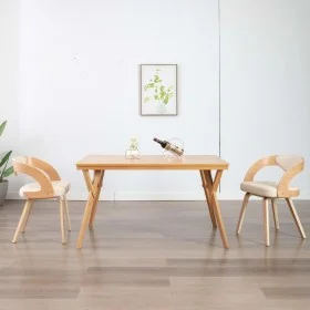 Esszimmerstühle, 2 Stück, gebogenes Holz und cremefarbenes Kunstleder von vidaXL, Essstühle - Ref: Foro24-283104, Preis: 332,...