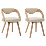 Dining chairs 2 pcs curved wood and cream synthetic leather by vidaXL, dining chairs - Ref: Foro24-283104, Price: 355,74 €, D...