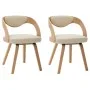 Dining chairs 2 pcs curved wood and cream synthetic leather by vidaXL, dining chairs - Ref: Foro24-283104, Price: 332,04 €, D...