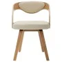Dining chairs 2 pcs curved wood and cream synthetic leather by vidaXL, dining chairs - Ref: Foro24-283104, Price: 332,04 €, D...