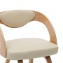 Dining chairs 2 pcs curved wood and cream synthetic leather by vidaXL, dining chairs - Ref: Foro24-283104, Price: 355,74 €, D...