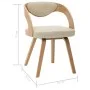Esszimmerstühle, 2 Stück, gebogenes Holz und cremefarbenes Kunstleder von vidaXL, Essstühle - Ref: Foro24-283104, Preis: 332,...