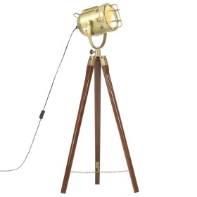 Lámpara de suelo con trípode madera maciza de mango 97 cm