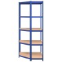 Eckregal mit 5 Ebenen aus Sperrholz und blauem Stahl von vidaXL, Industrieregale - Ref: Foro24-152873, Preis: 72,08 €, Rabatt: %