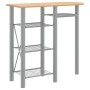 Tisch und hohe Hocker, 3-teilig aus Eisen und grauem und braunem Holz von vidaXL, Möbelsets für Küchen und Esszimmer - Ref: F...