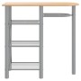 Tisch und hohe Hocker, 3-teilig aus Eisen und grauem und braunem Holz von vidaXL, Möbelsets für Küchen und Esszimmer - Ref: F...