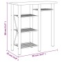 Tisch und hohe Hocker, 3-teilig aus Eisen und grauem und braunem Holz von vidaXL, Möbelsets für Küchen und Esszimmer - Ref: F...