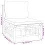 Set de muebles de jardín 2 piezas bambú con cojines gris oscuro