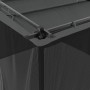 Cenador con paredes de malla acero gris antracita 3x3 m