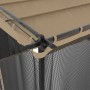 Cenador con paredes de malla acero taupe 4x3 m
