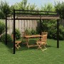 Cenador de jardín con techo retráctil taupe 3x3 m