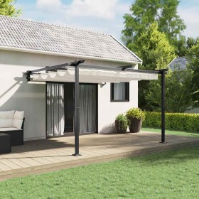 Gazebo Montado en la Pared Crema Acero