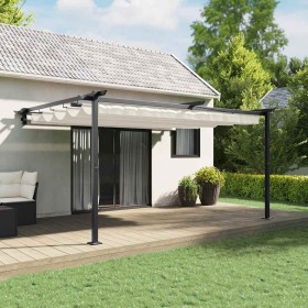 Gazebo Montado en la Pared Crema Acero
