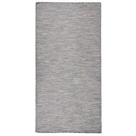 Alfombra de exterior de tejido plano marrón y azul 100x200 cm de vidaXL, Alfombras - Ref: Foro24-340815, Precio: 36,84 €, Des...