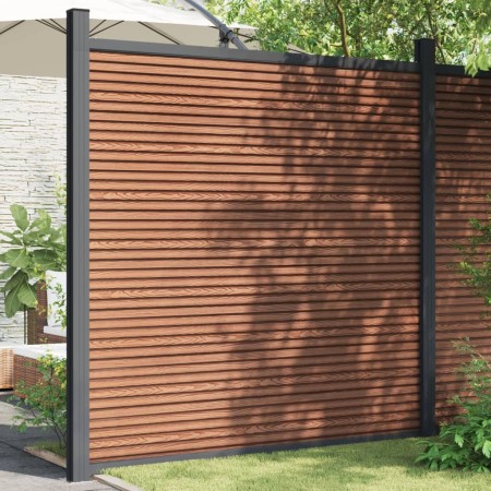 Panel de valla WPC marrón 180x186 cm