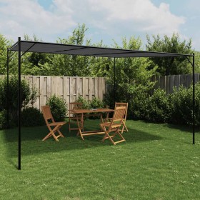Cenador acero y tela gris antracita 4x4 m 180 g/m²