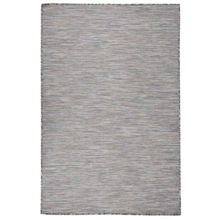 Alfombra de exterior de tejido plano marrón y azul 120x170 cm de vidaXL, Alfombras - Ref: Foro24-340816, Precio: 35,30 €, Des...