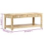 Mesa de centro pintada a mano madera maciza mango 110x50x45 cm