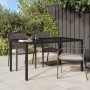 Mesa de comedor de jardín Negro 150 x 90 x 75 cm Poliratán