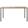 Mesa de comedor de jardín Gris 150 x 90 x 75 cm Poliratán