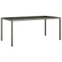 Mesa de comedor de jardín Gris 190 x 90 x 75 cm Poliratán