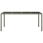 Mesa de comedor de jardín Gris 190 x 90 x 75 cm Poliratán