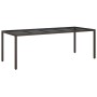 Mesa de comedor de jardín Marrón 250 x 100 x 75 cm Poliratán
