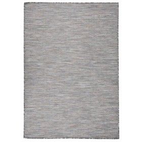 Flachgewebter Outdoor-Teppich in Braun und Blau, 160 x 230 cm von vidaXL, Teppiche - Ref: Foro24-340818, Preis: 61,75 €, Raba...