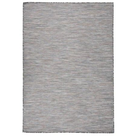 Alfombra de exterior de tejido plano marrón y azul 160x230 cm de vidaXL, Alfombras - Ref: Foro24-340818, Precio: 59,53 €, Des...