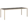 Mesa de comedor de jardín Beige 250 x 100 x 75 cm Poliratán