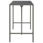 Mesa alta bar con superficie vidrio ratán PE gris 180x70x110 cm