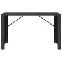 Mesa alta bar ratán PE y superficie vidrio negro 185x80x110 cm